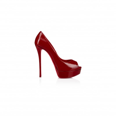 CHRISTIAN LOUBOUTIN FETISH PEEP 150 MM PUMPS-VOG PATENT LEATHER-LOUBI-WOMEN 1250531R558